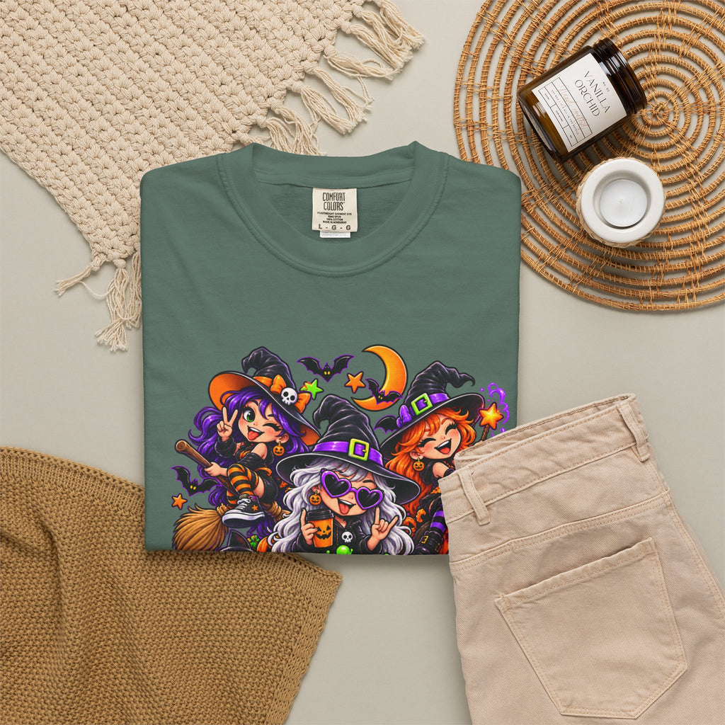 Witchy & Wild – Halloween Witch Crew Graphic T-Shirt