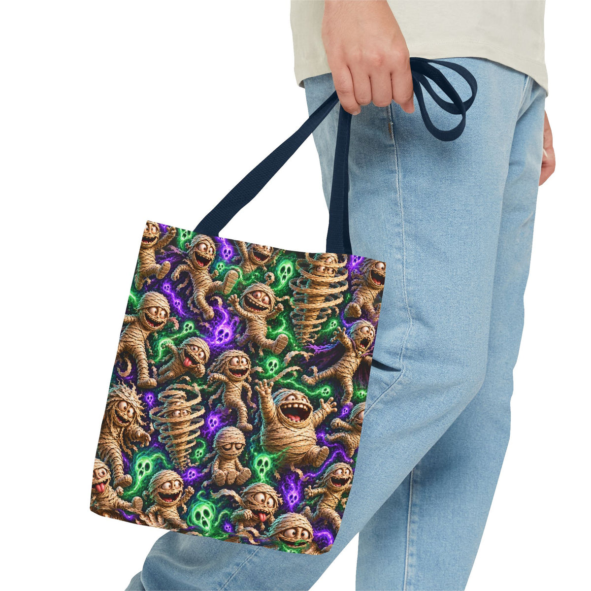 Mummy Party Tote Bag — Cute Spooky Halloween All-Over Print Tote