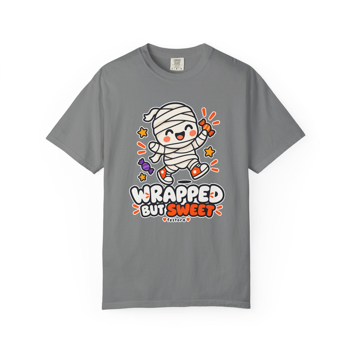 Wrapped but Sweet Halloween T-Shirt | Cute Mummy Graphic Tee