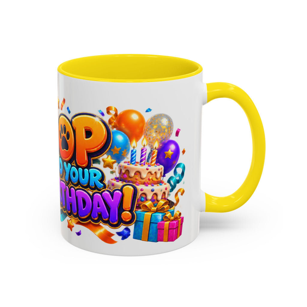 Hop Into Your Birthday White Mug – Cute Kangaroo Birthday Cup, Colorful Fun Party Gift
