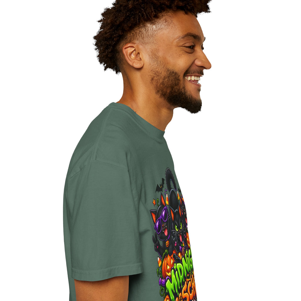 Midnight Mischief Halloween T-Shirt – Funny Black Cat Graphic Tee