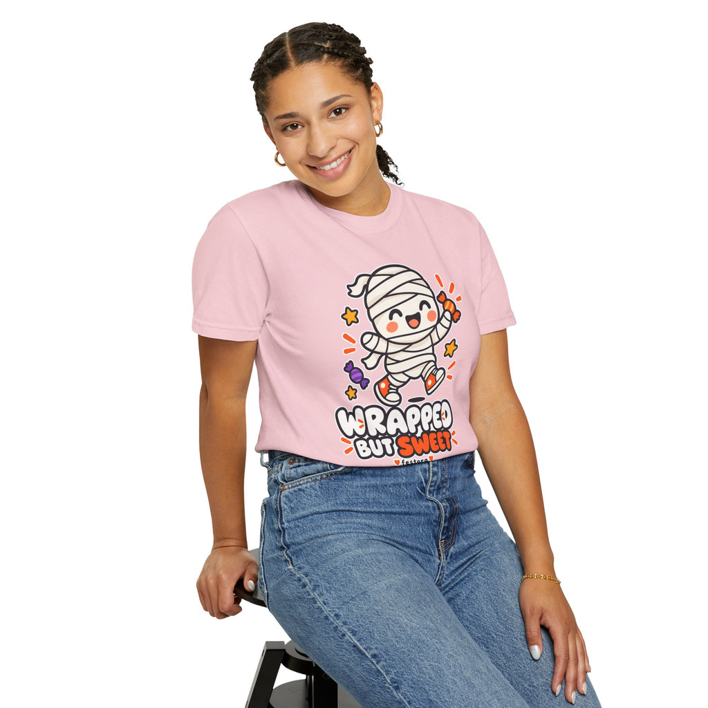 Wrapped but Sweet Halloween T-Shirt | Cute Mummy Graphic Tee