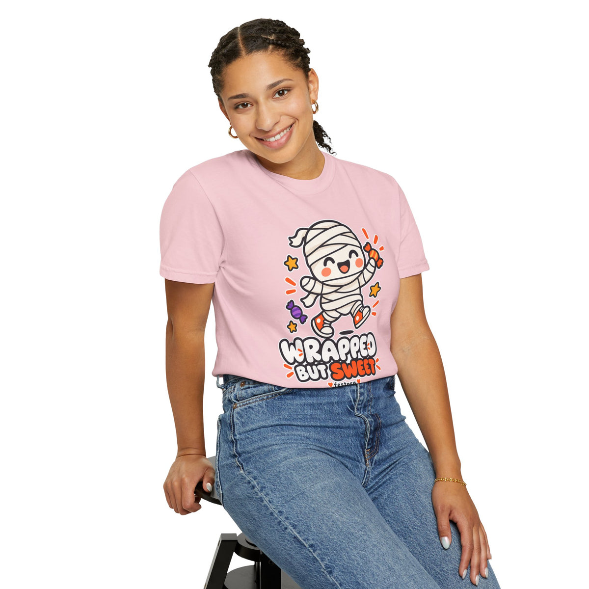 Wrapped but Sweet Halloween T-Shirt | Cute Mummy Graphic Tee