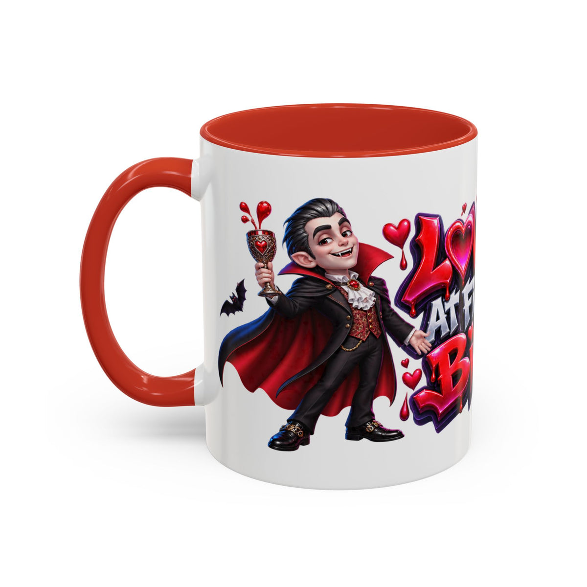Love at First Bite Funny Vampire Halloween White Mug