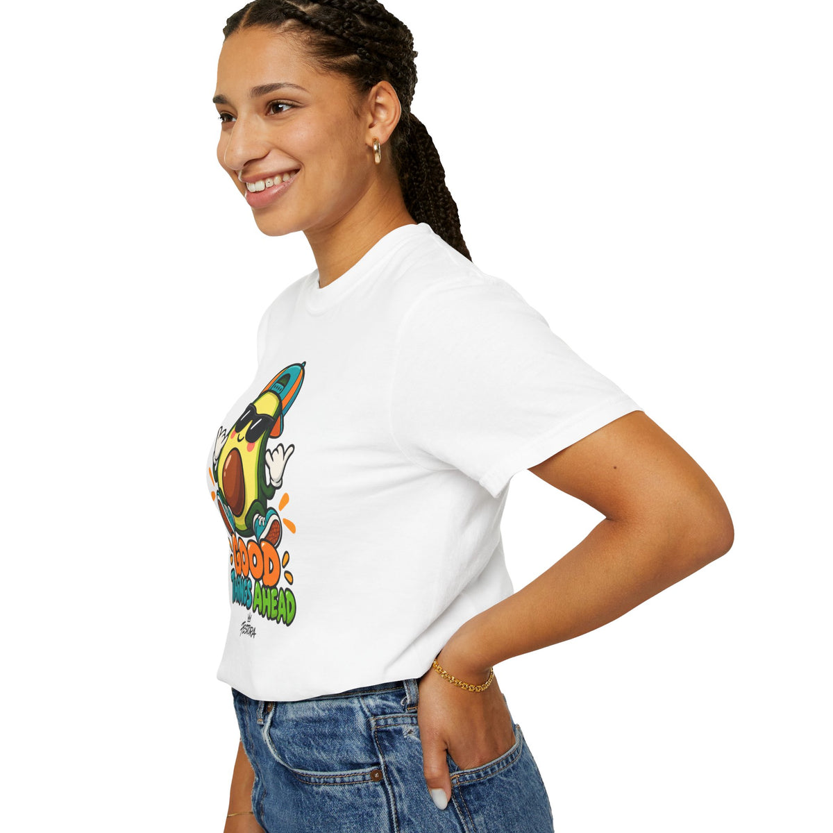 Good Things Ahead Avocado Graphic T-Shirt | Festora Everyday