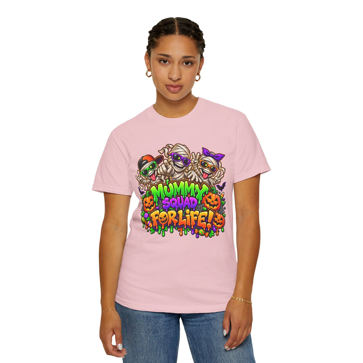 Mummy Squad For Life Halloween T-Shirt – Funny Colorful Mummy Graphic Tee