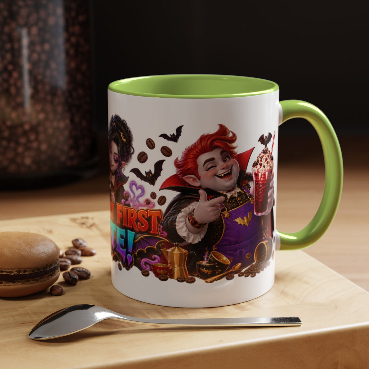 Love at First Bite Vampire Barista Halloween White Mug