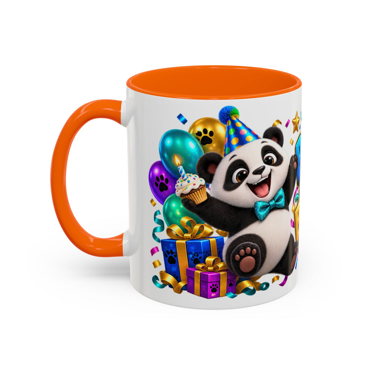 Panda-Monium! It’s Your Birthday White Mug – Cute Panda Birthday Cup, Colorful Fun Party Gift