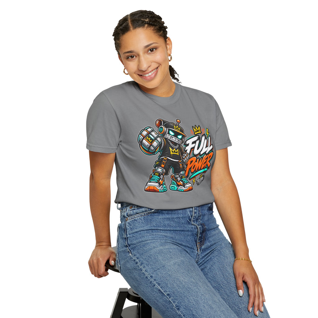 Full Power Robot Graphic T-Shirt — Retro Streetwear Tee
