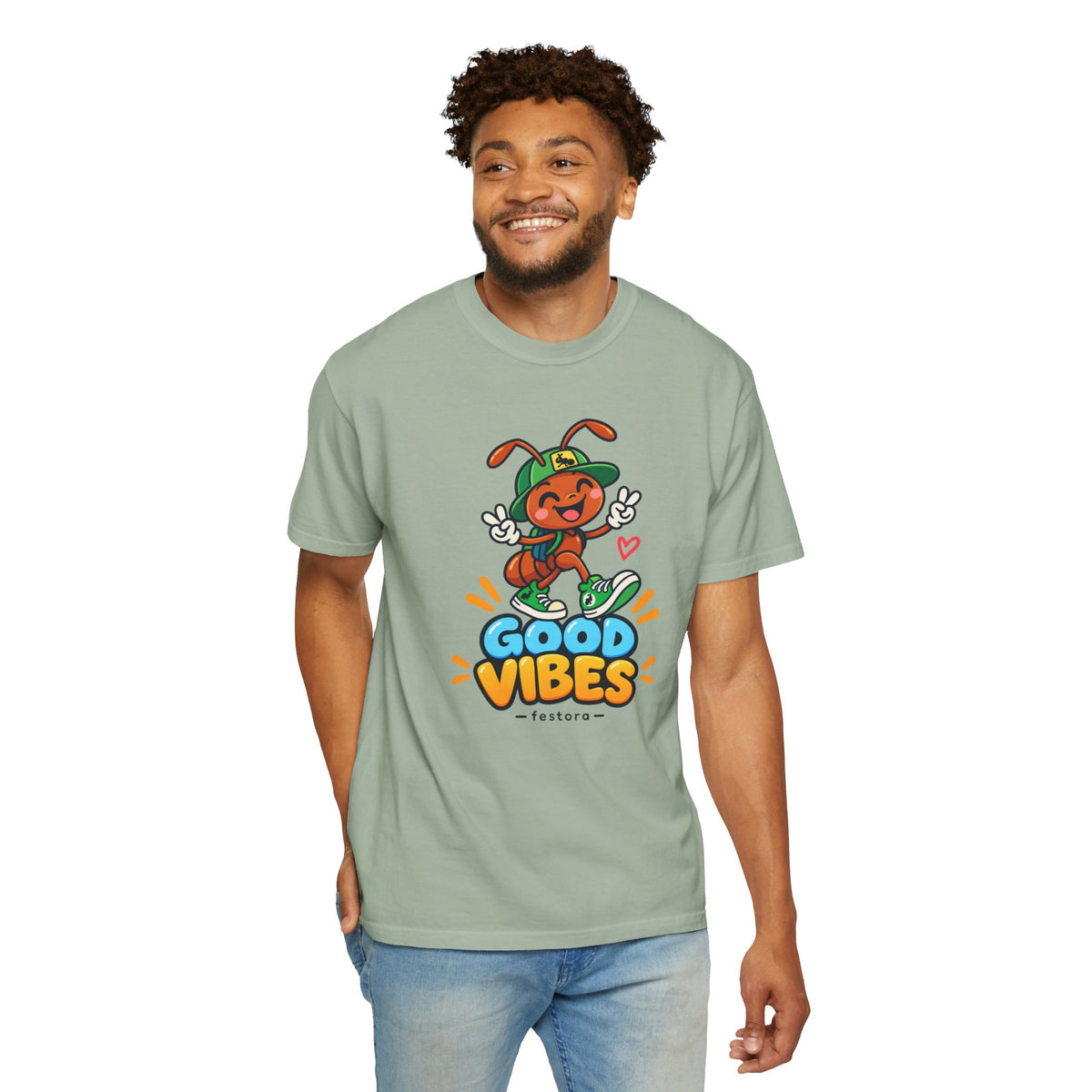 Good Vibes – Happy Ant Graphic T-Shirt