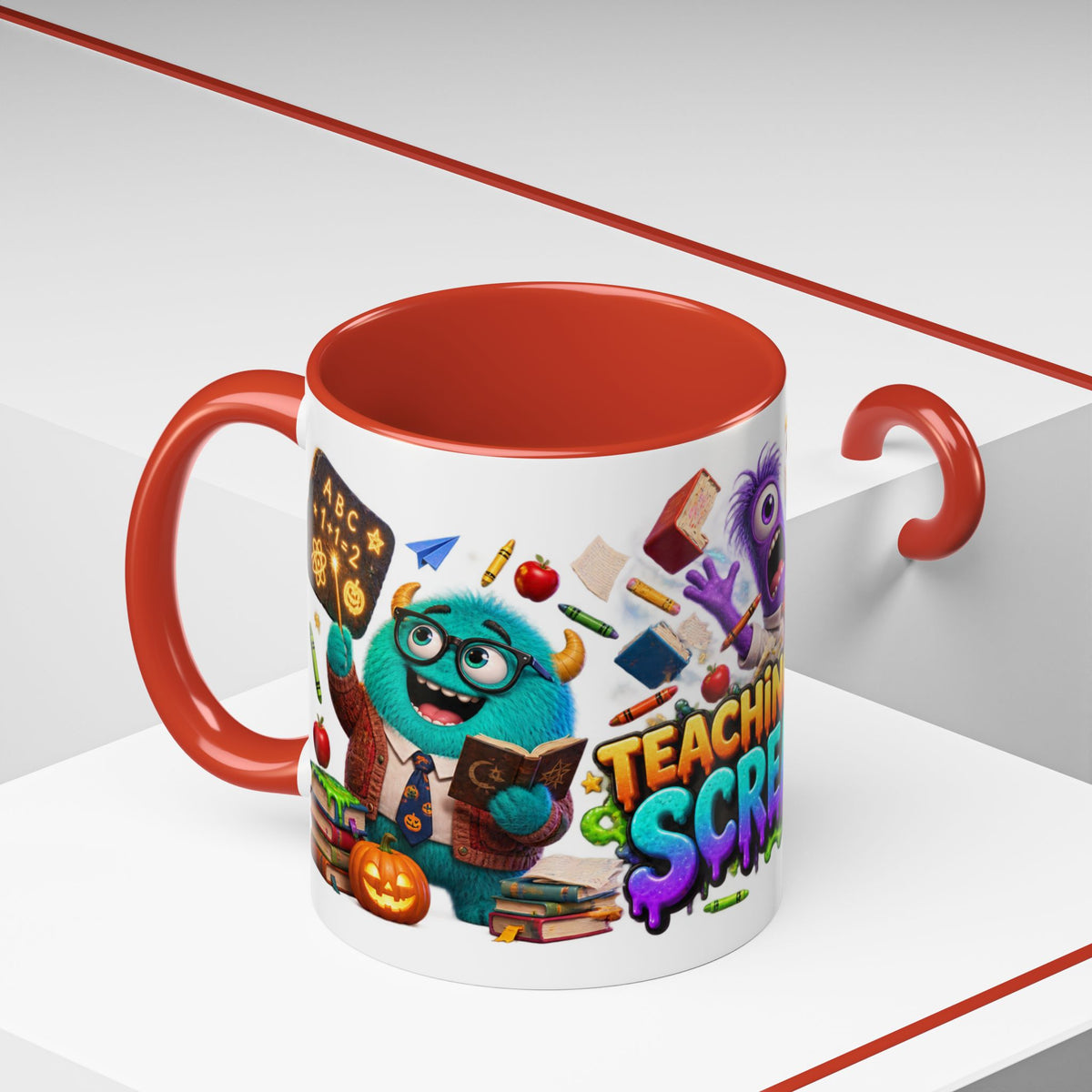 Teaching Is a Scream Monster Teacher Halloween White Mug