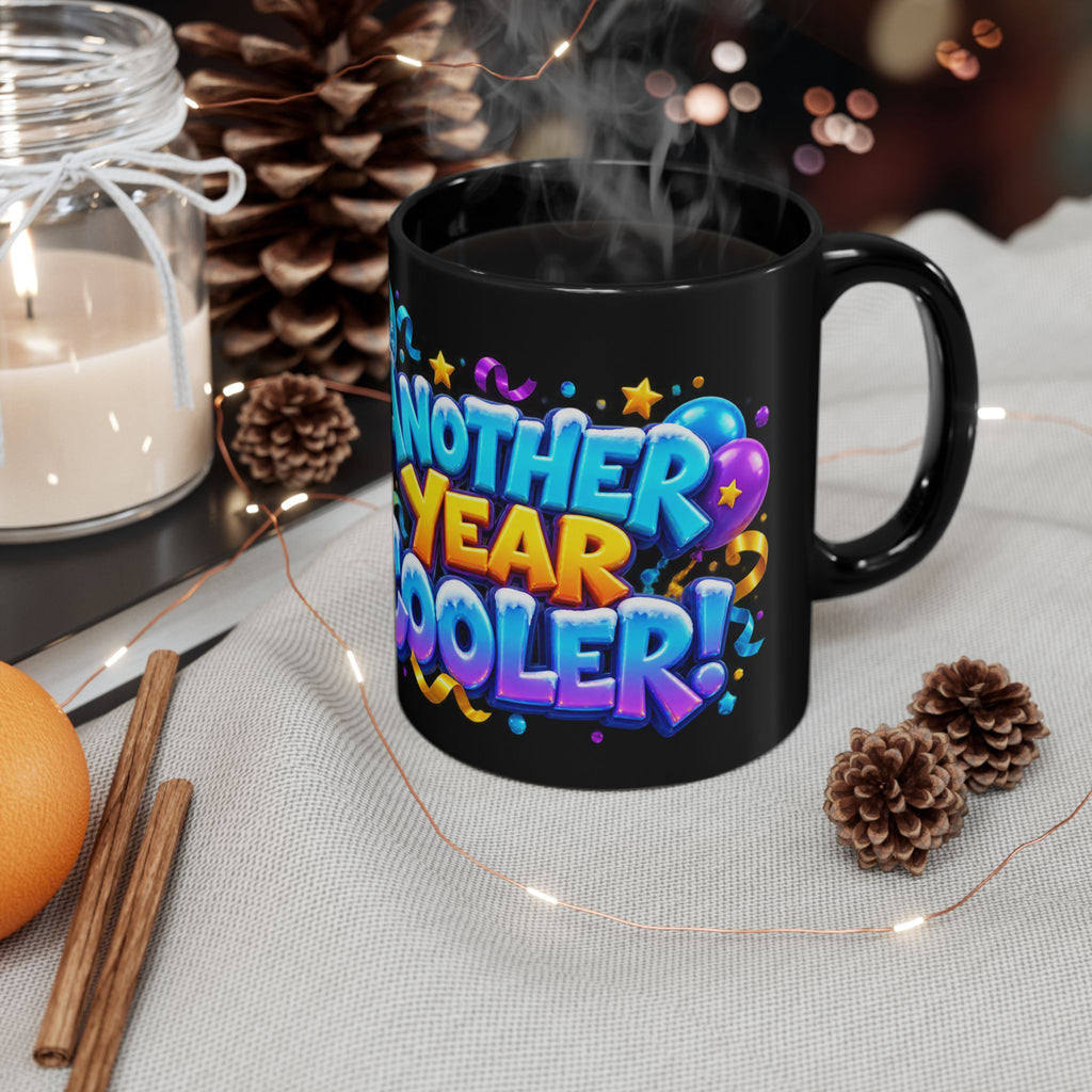 Another Year Cooler Penguin Birthday Black Mug