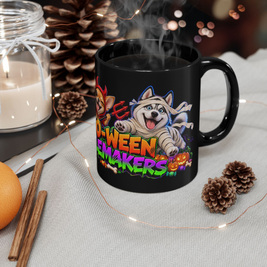 Howl-O-Ween Troublemakers Costume Dogs Halloween Black Mug