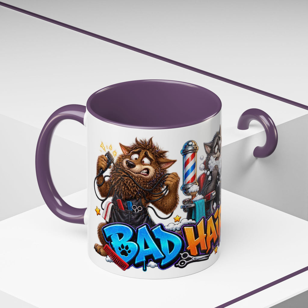 Bad Hair Night Funny Werewolf Barber Halloween White Mug
