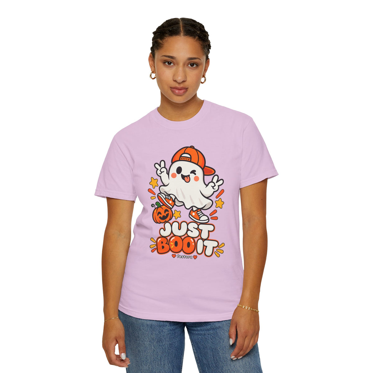 Just Boo It Halloween T-Shirt | Cute Skater Ghost Graphic Tee