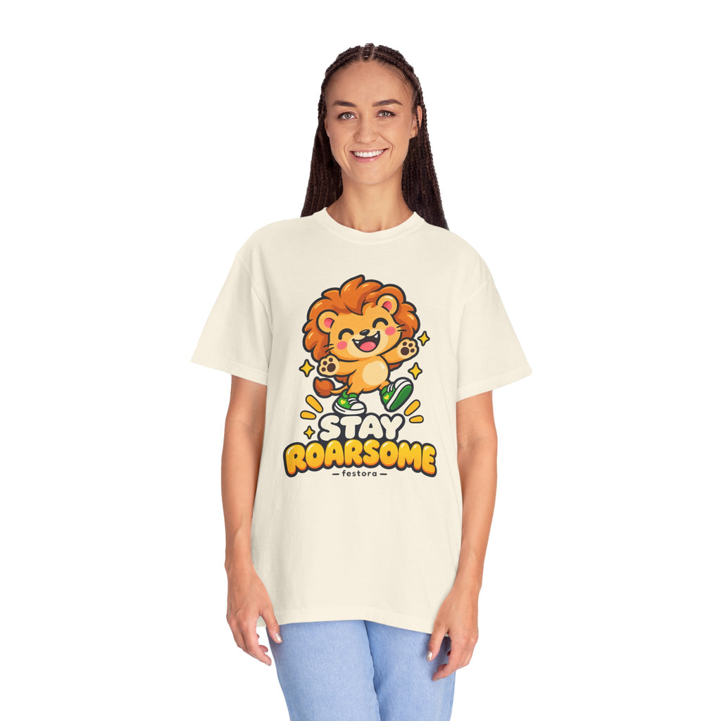 Stay Roarsome – Cute Happy Lion Graphic T-Shirt