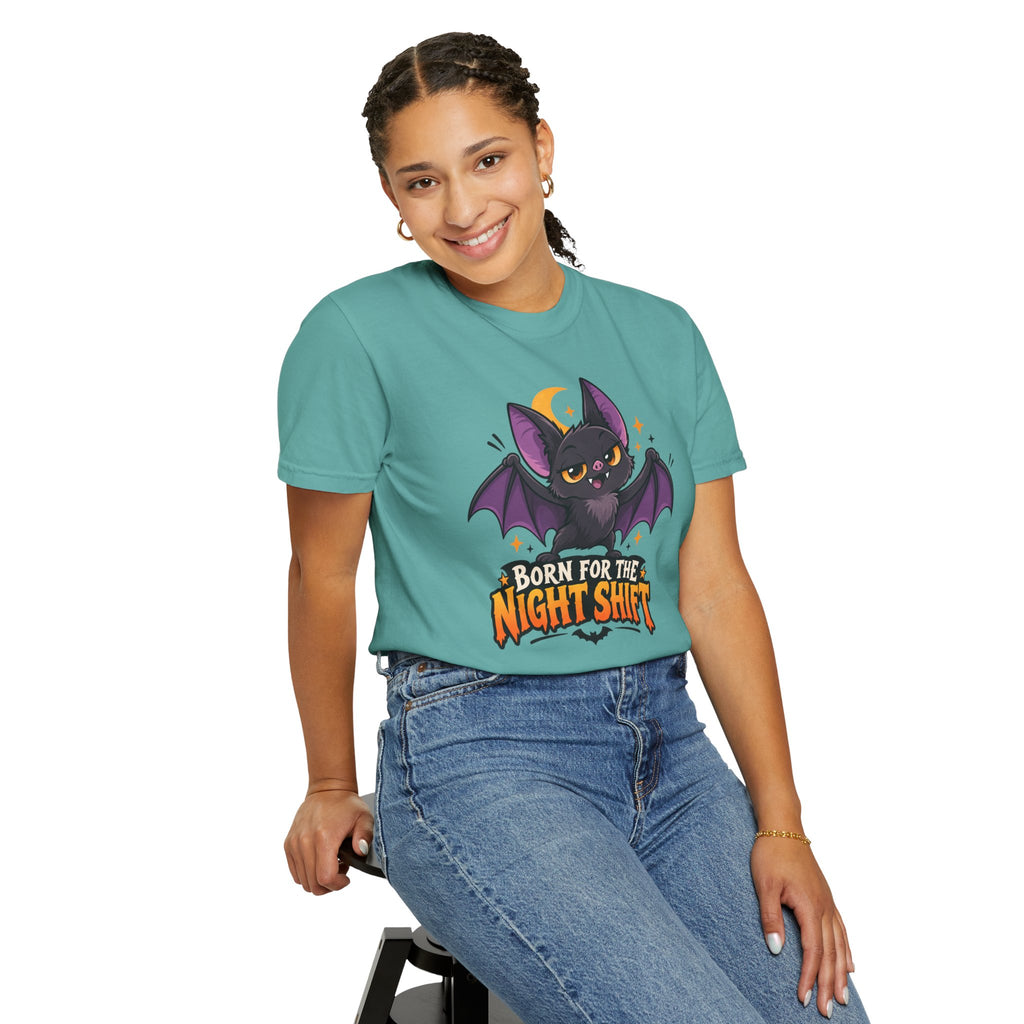 Born for the Night Shift – Cute Halloween Bat T-Shirt