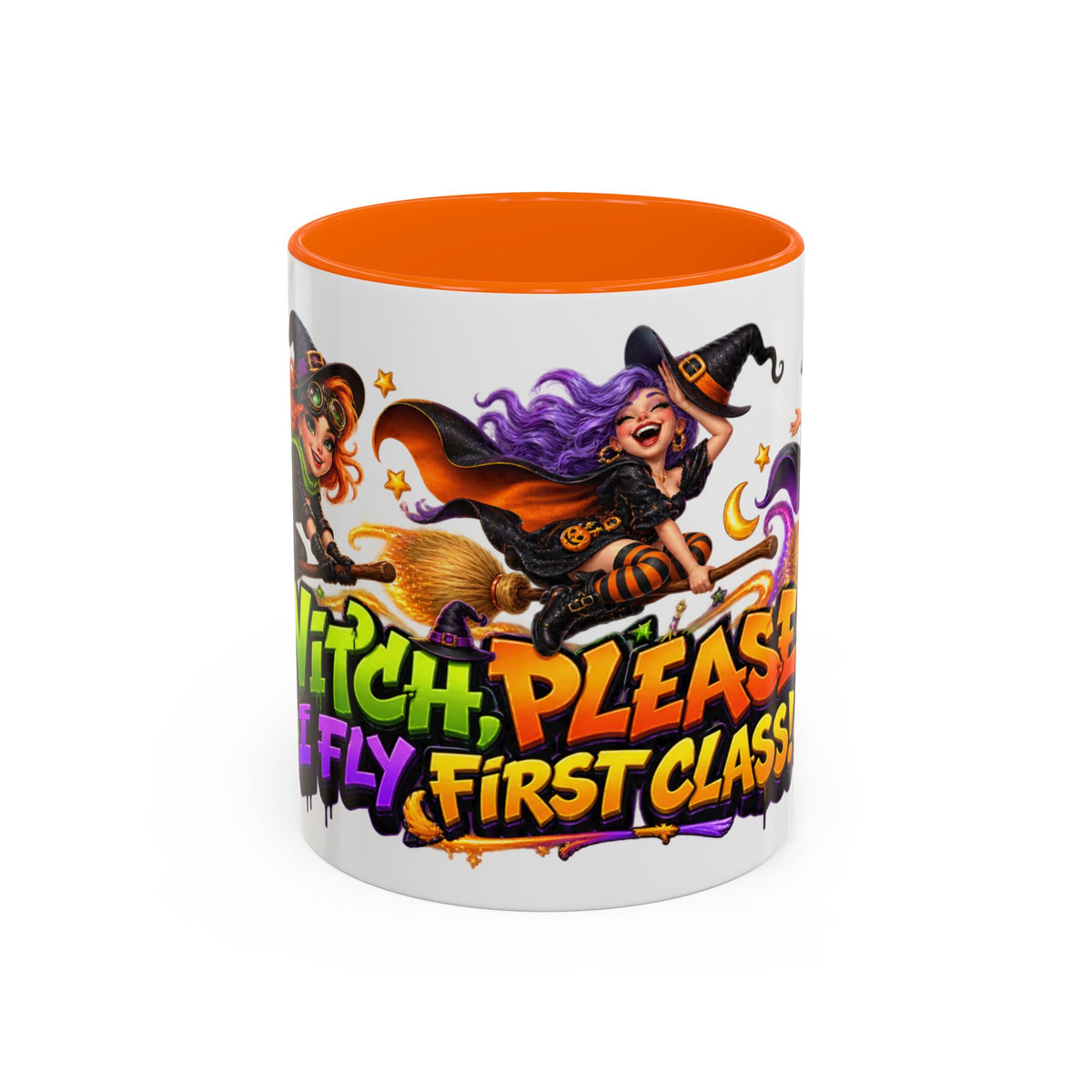 Witch Please I Fly First Class Halloween White Mug