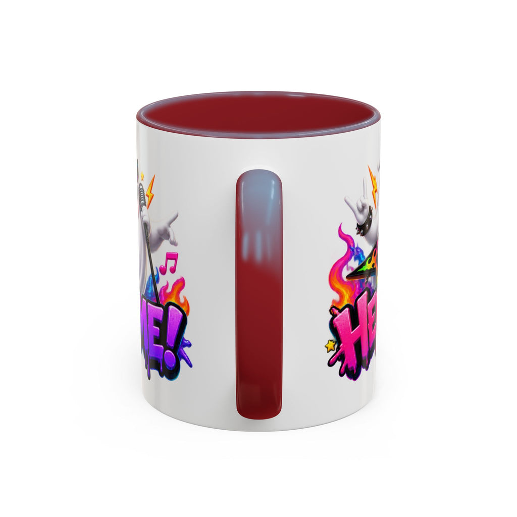Here for a Boo Time Halloween Ghost Rock Band White Mug