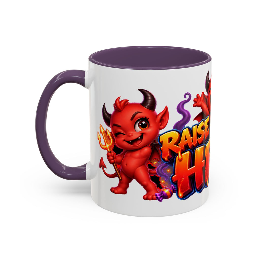 Raise a Little Hell Cute Devils Halloween White Mug