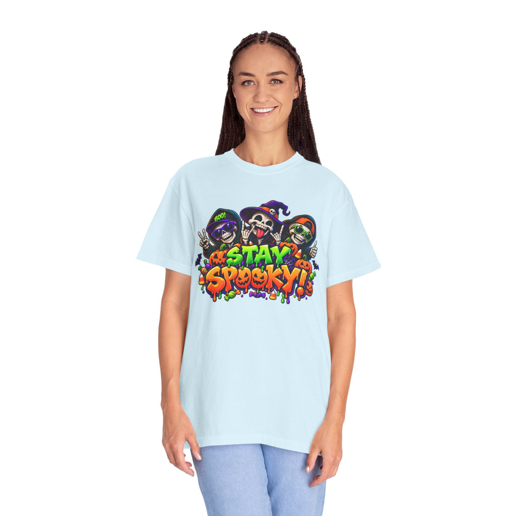 Stay Spooky Halloween T-Shirt – Funny Skeleton Crew Colorful Graphic Tee