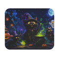 Halloween Witch Cat Mouse Pad — Cute Spooky Cat Cauldron Design