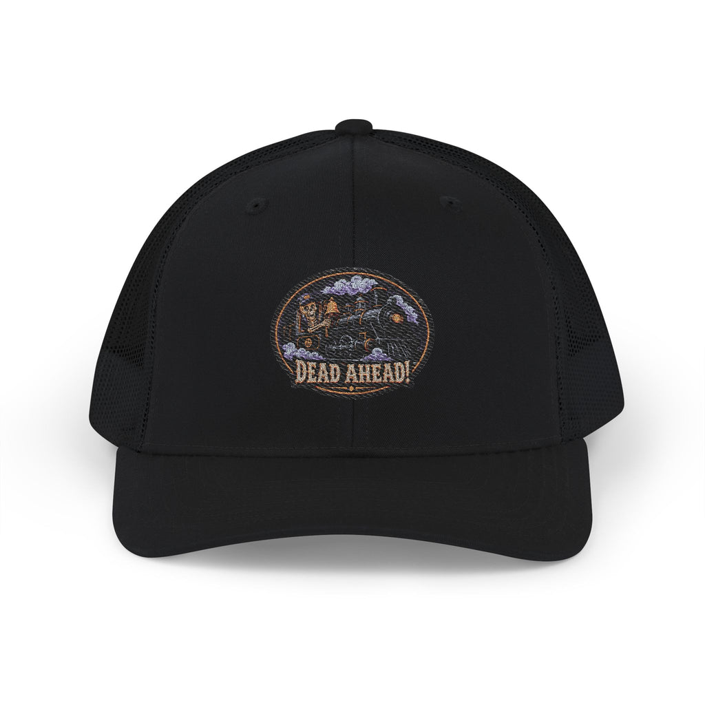 Dead Ahead Skeleton Train Embroidered Trucker Cap