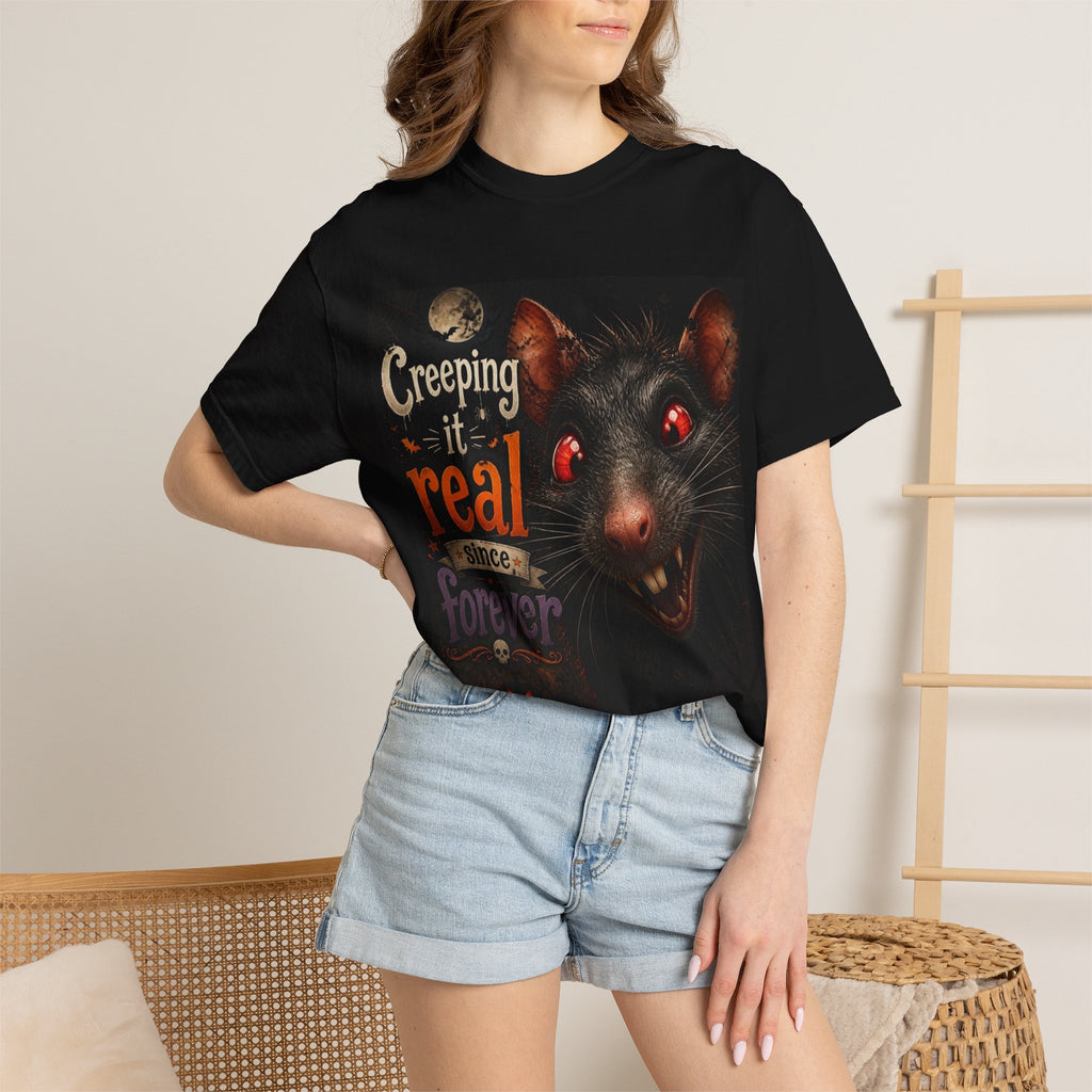Creeping It Real Rat Graphic T-Shirt — Spooky Halloween Horror Tee