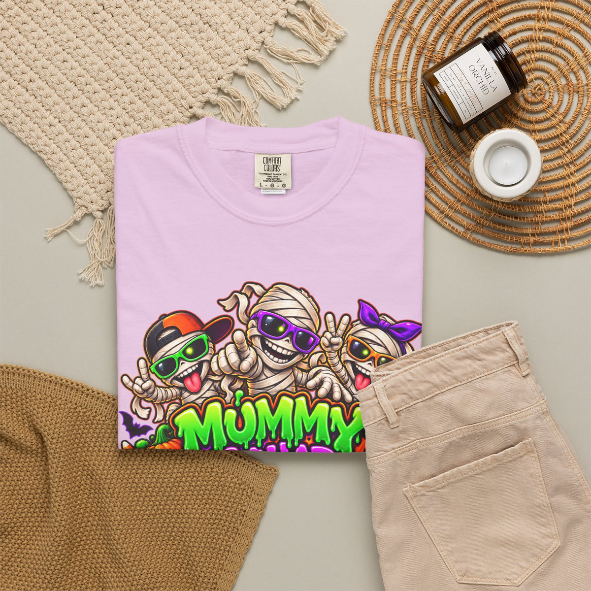 Mummy Squad For Life Halloween T-Shirt – Funny Colorful Mummy Graphic Tee