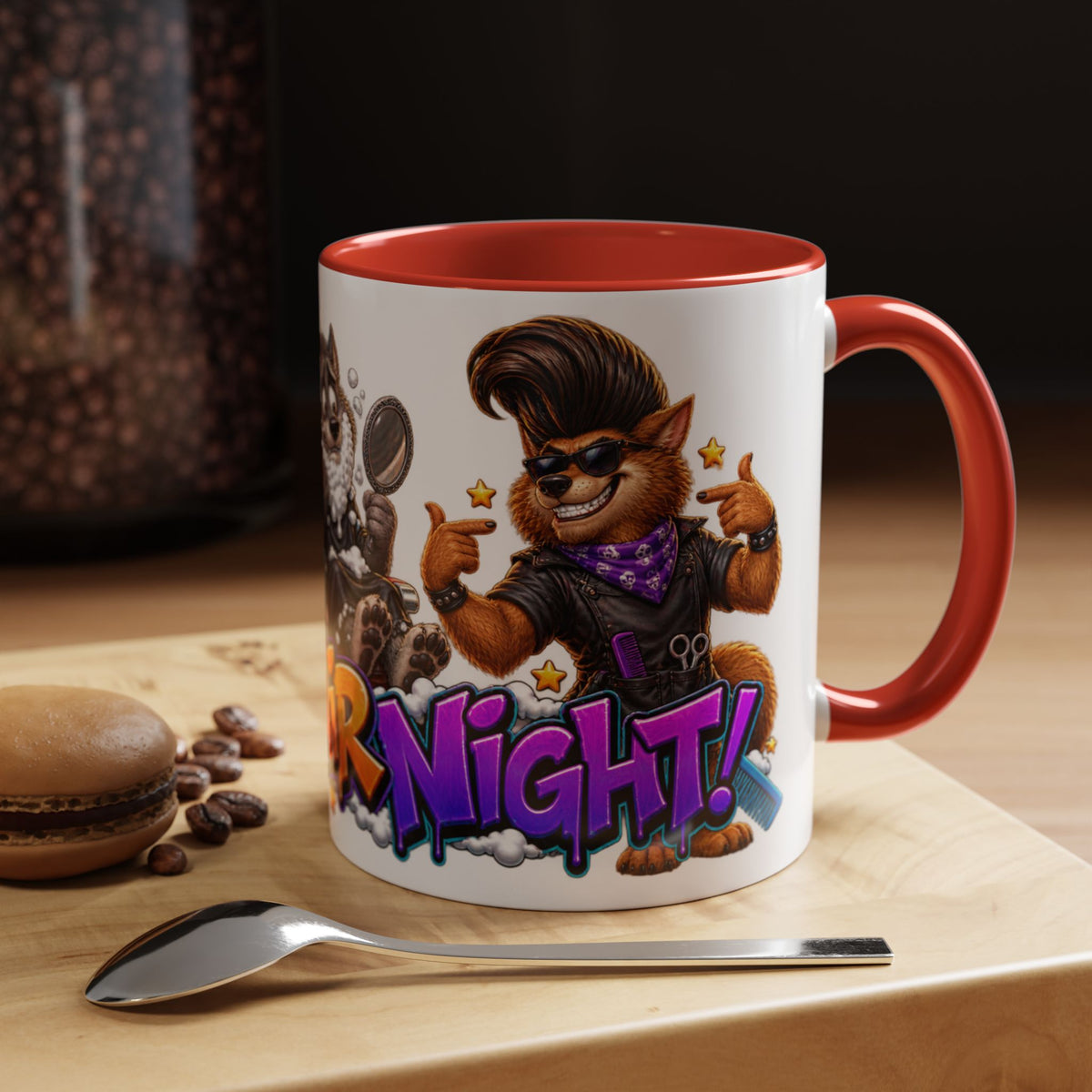 Bad Hair Night Funny Werewolf Barber Halloween White Mug
