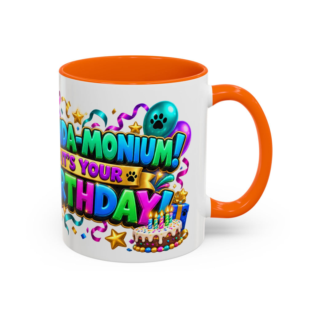 Panda-Monium! It’s Your Birthday White Mug – Cute Panda Birthday Cup, Colorful Fun Party Gift