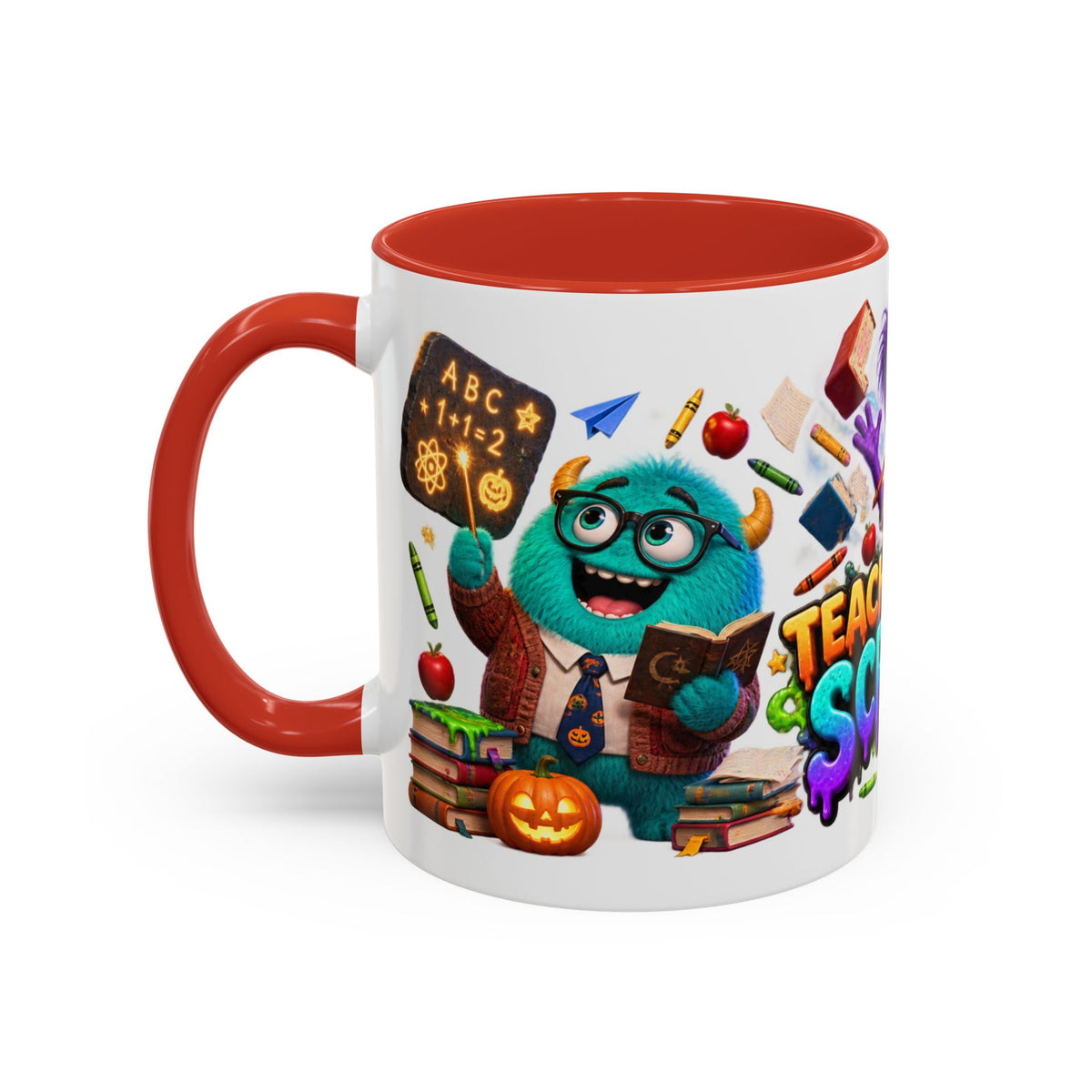 Teaching Is a Scream Monster Teacher Halloween White Mug