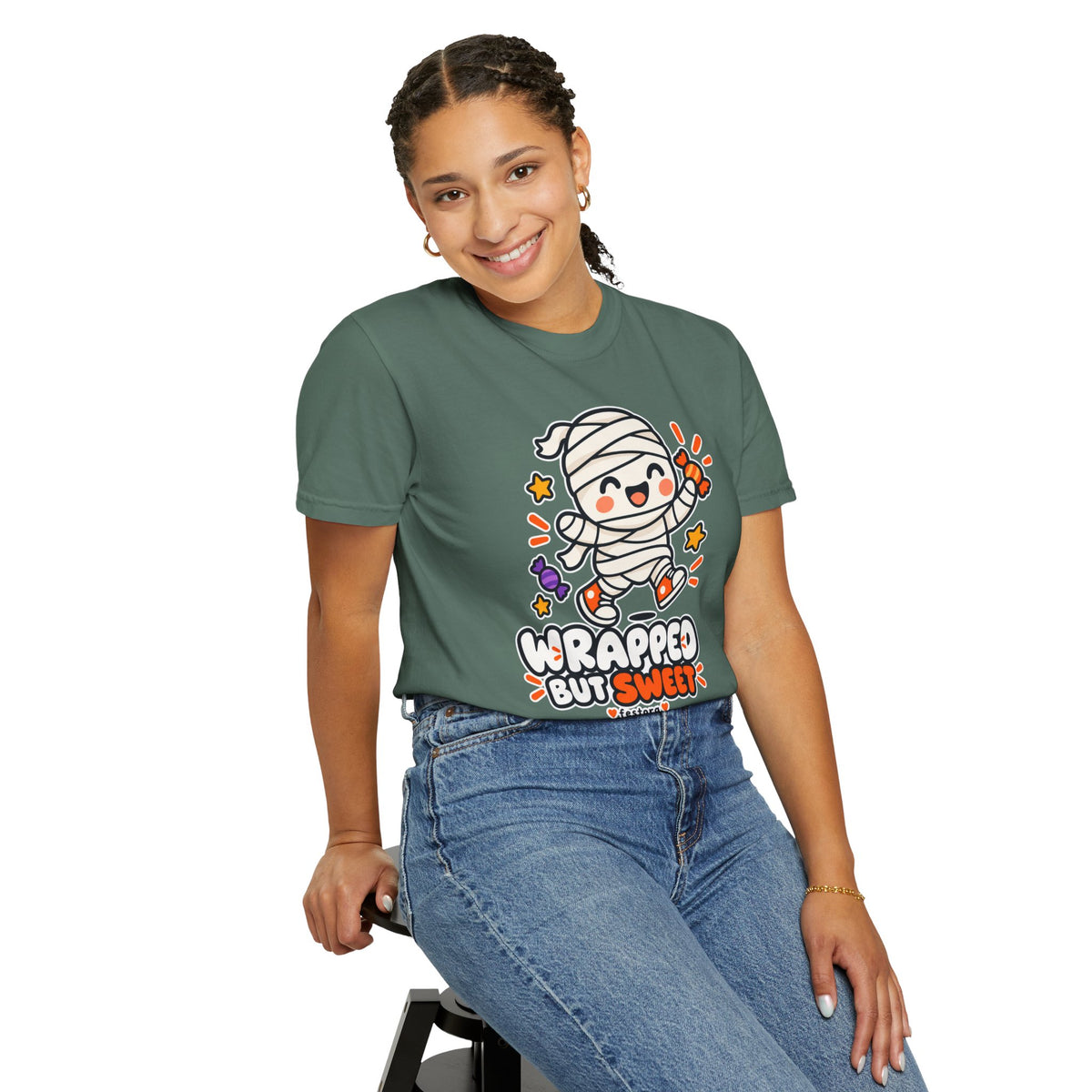 Wrapped but Sweet Halloween T-Shirt | Cute Mummy Graphic Tee