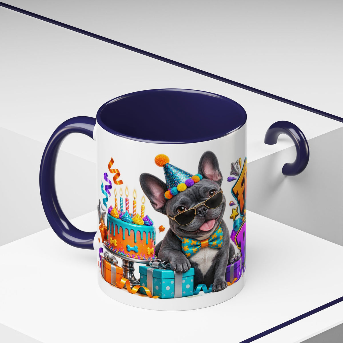 Frenchie Mode Party On French Bulldog Birthday White Mug