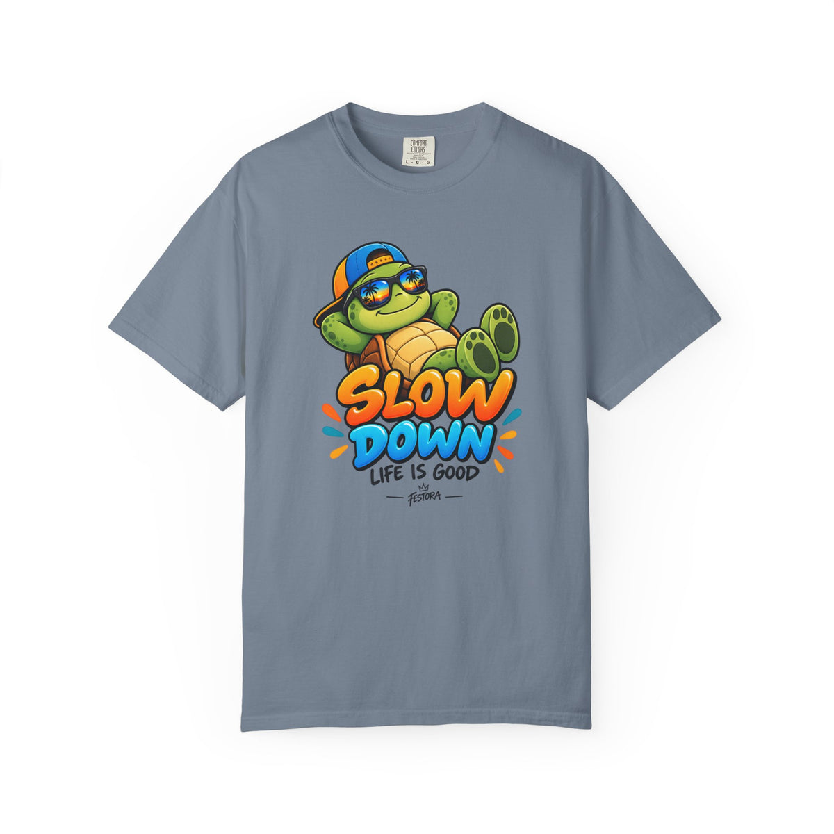 Slow Down, Life Is Good – Turtle Graphic T-Shirt | Festora Everyday