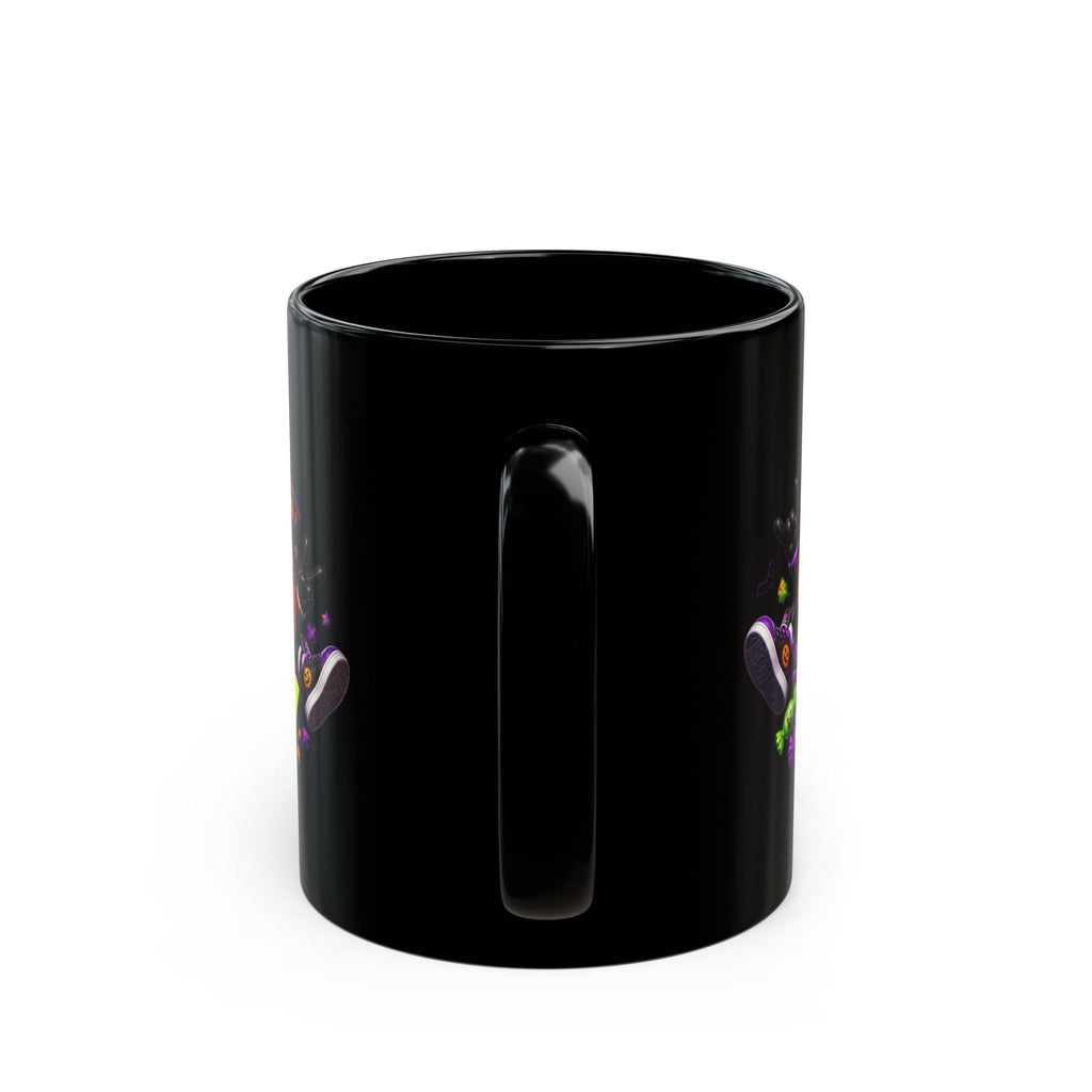Too Lit to Quit Halloween Pumpkin Party Black Mug