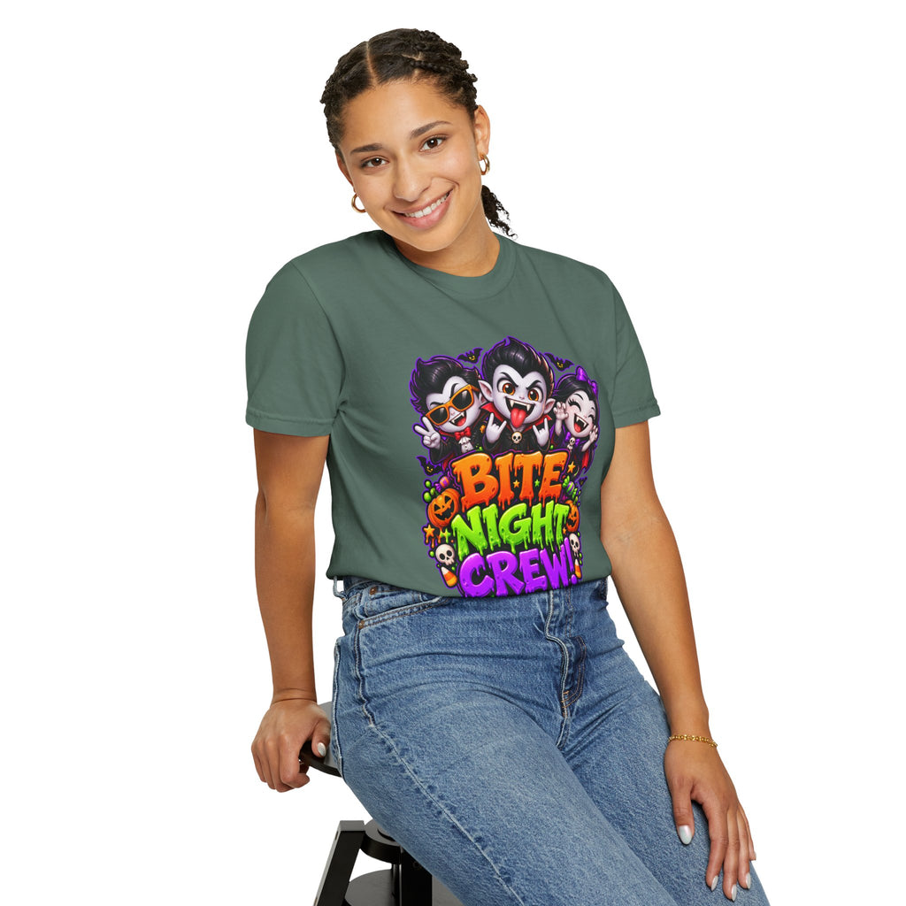 Bite Night Crew Halloween T-Shirt – Funny Vampire Graphic Tee