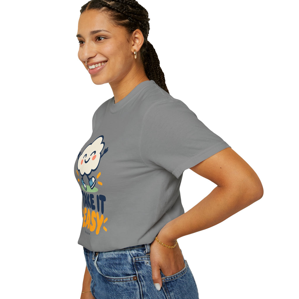 Take It Easy – Happy Cloud Graphic T-Shirt | Festora Everyday
