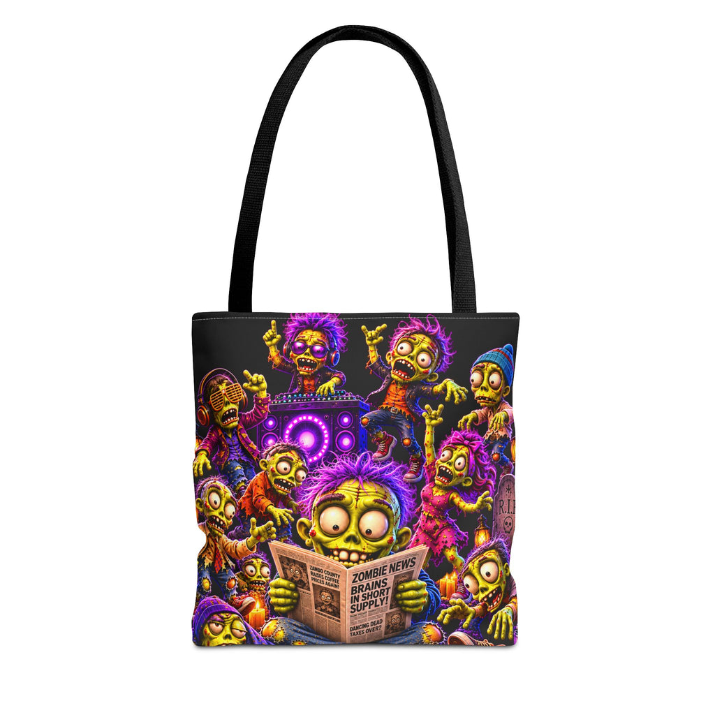 FestoraShop Funny Zombies Tote Bag - Cute 3D Halloween Zombie Reading Design