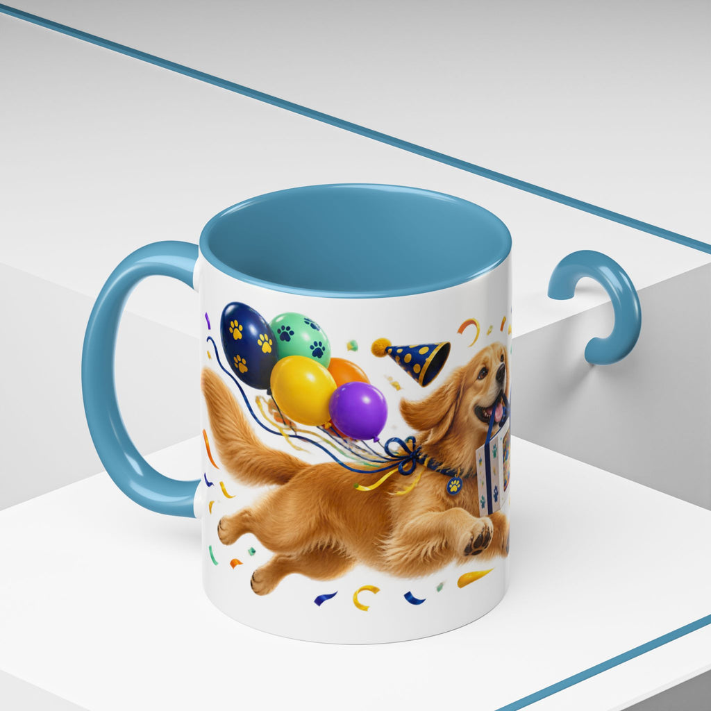 Fetch the Cake Golden Retriever Birthday White Mug