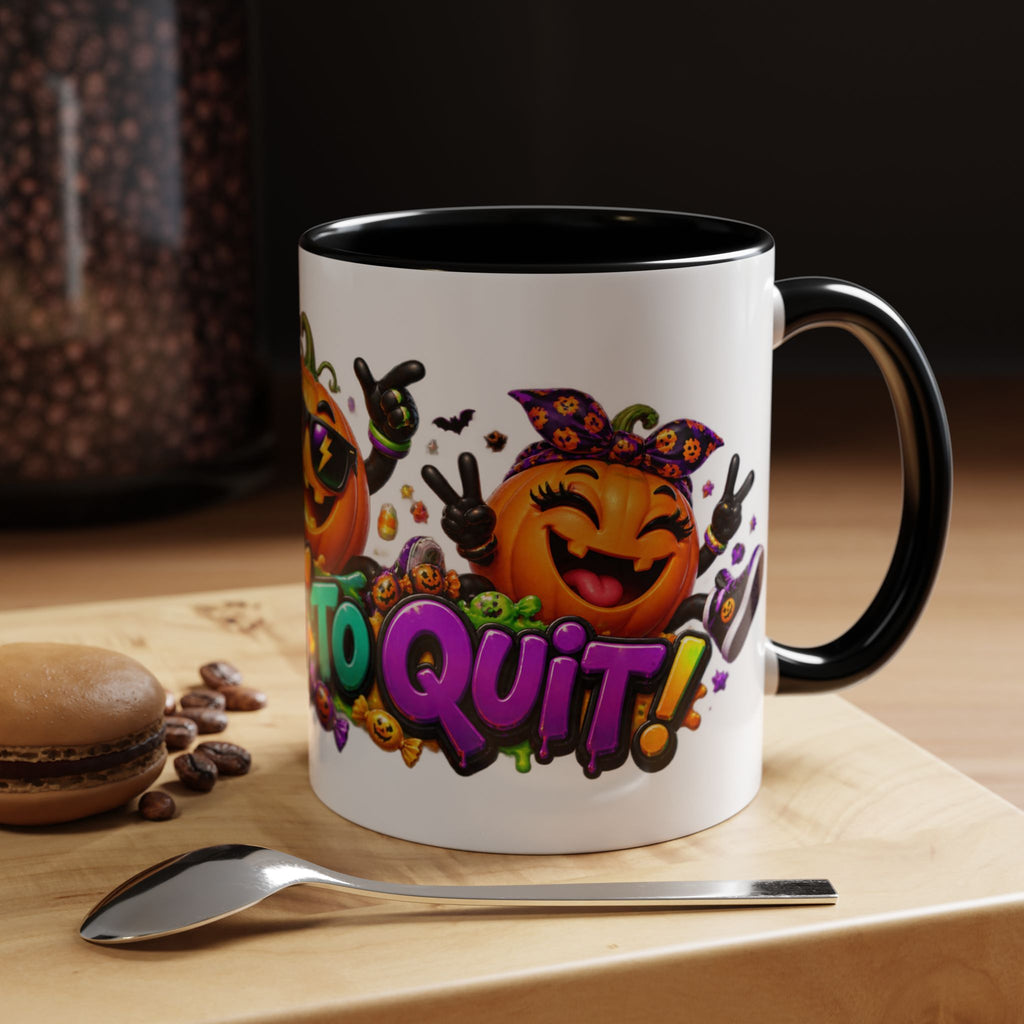Too Lit to Quit Halloween Pumpkin Party White Mug