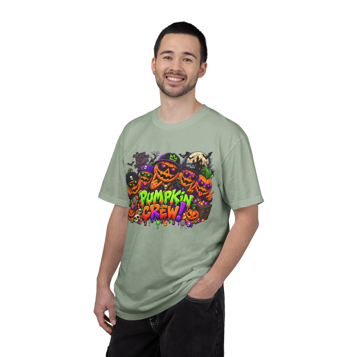 Pumpkin Crew Halloween T-Shirt – Funny Jack O’ Lantern Graphic Tee