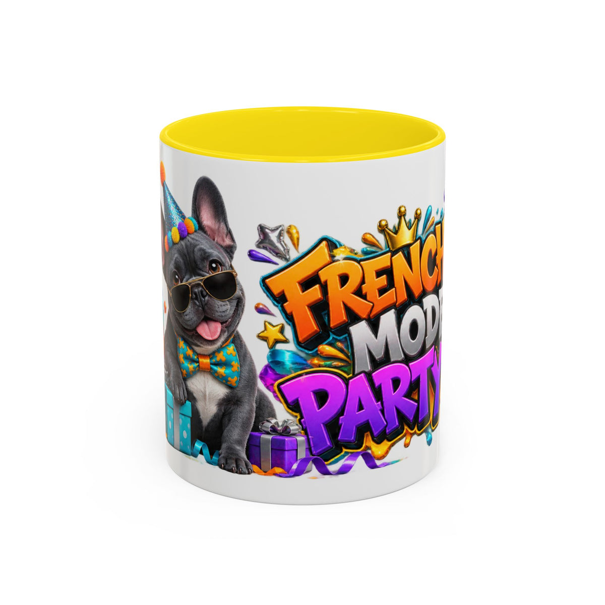 Frenchie Mode Party On French Bulldog Birthday White Mug
