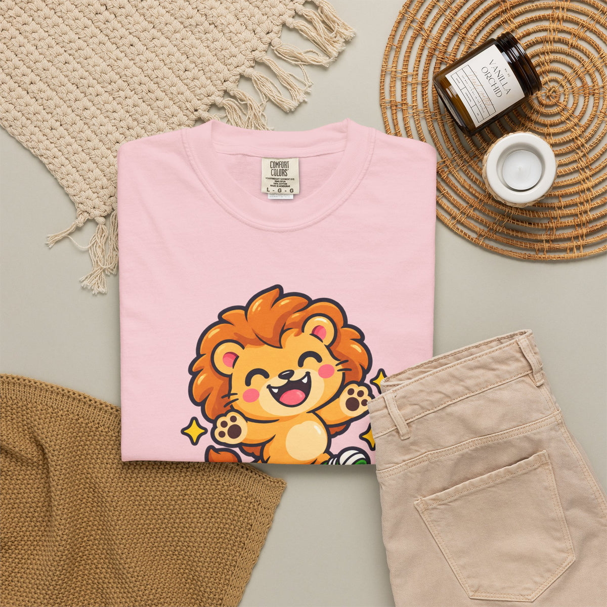 Stay Roarsome – Cute Happy Lion Graphic T-Shirt