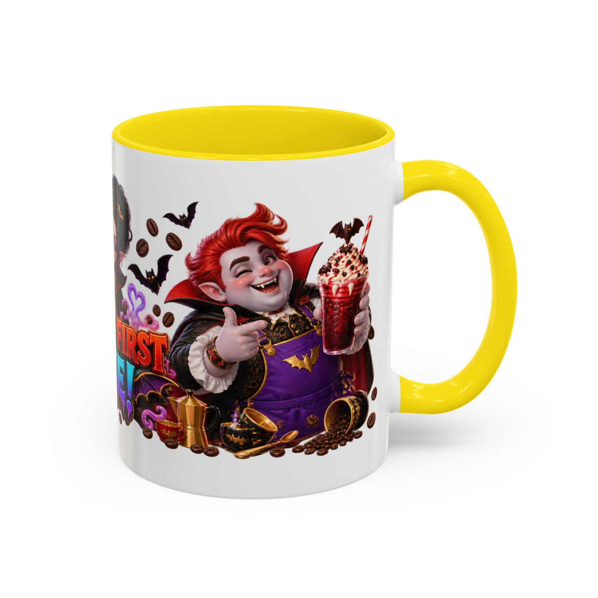 Love at First Bite Vampire Barista Halloween White Mug
