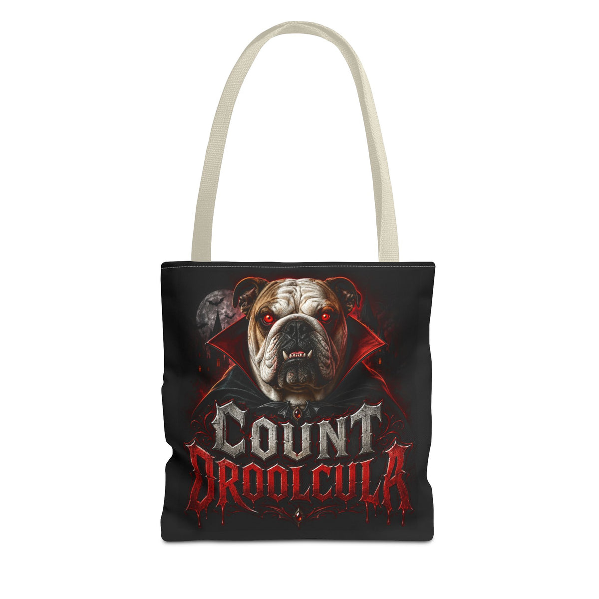 Count Droolcula Tote Bag — Halloween Bulldog Vampire Tote