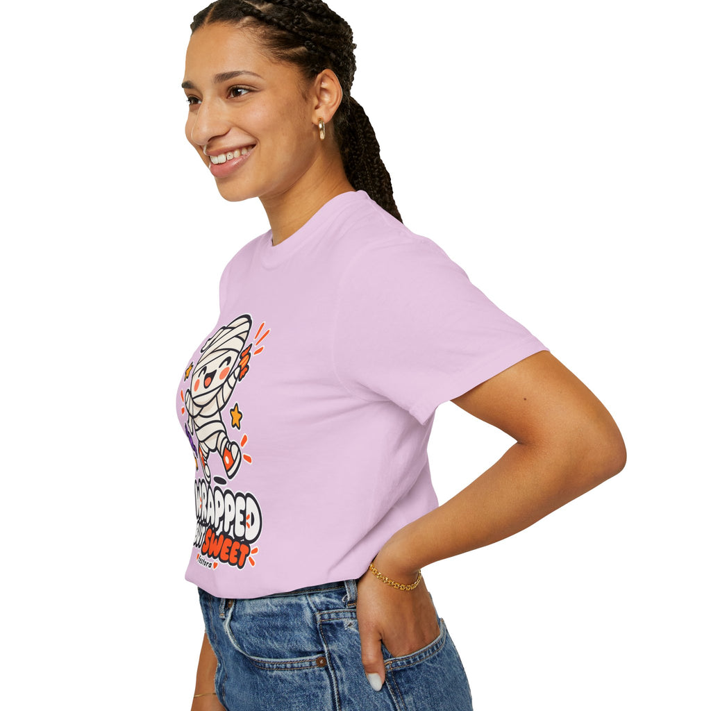 Wrapped but Sweet Halloween T-Shirt | Cute Mummy Graphic Tee