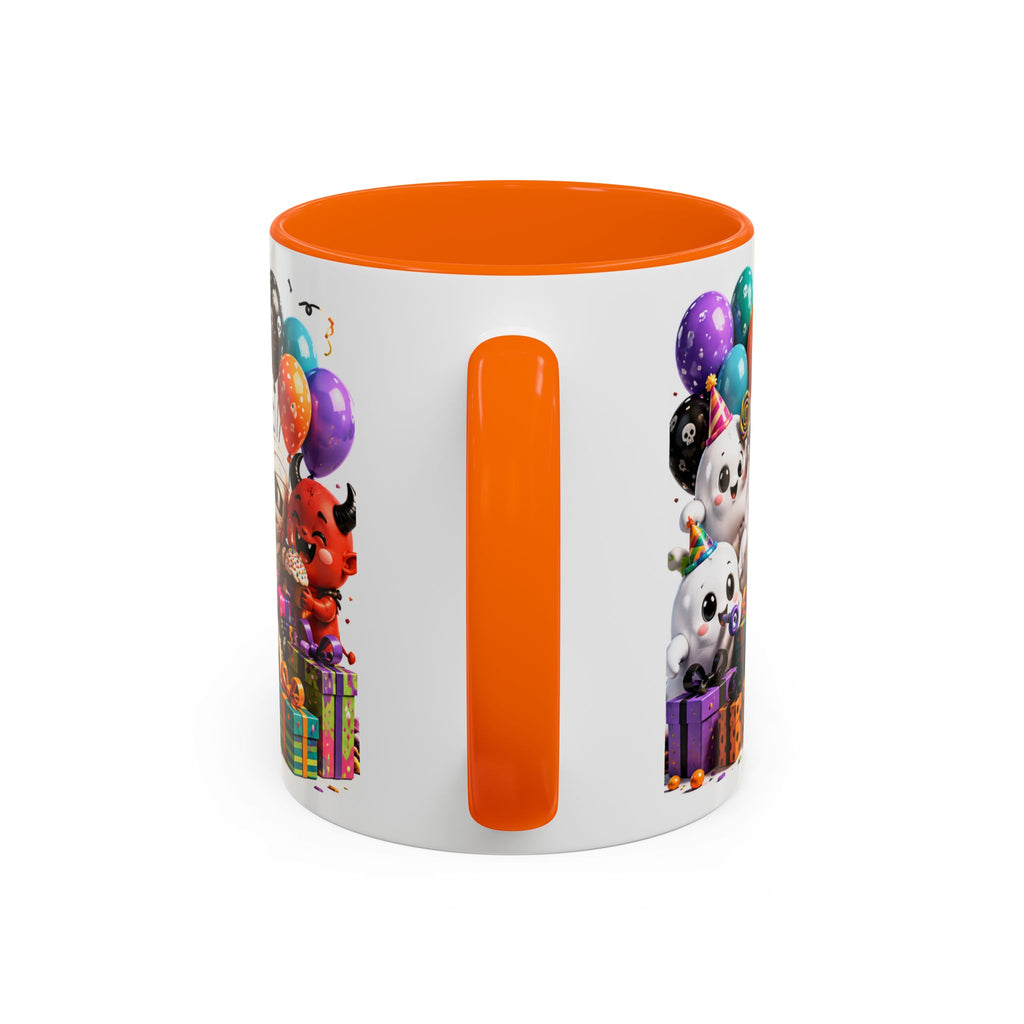 Happy Birthday Accent Coffee Mug — Colorful 3D Birthday Party Design (11/15oz)