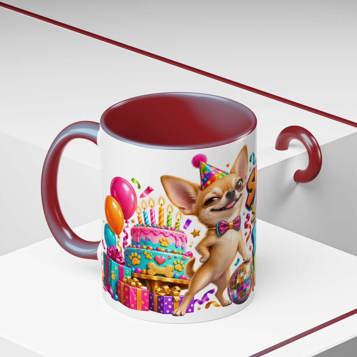 Small Dog Big Birthday Energy Chihuahua White Mug
