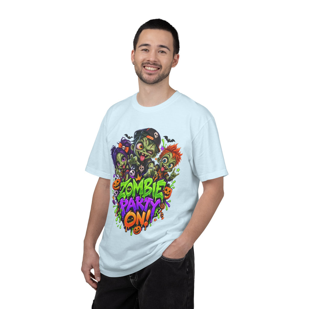 Zombie Party On! – Halloween Zombie Crew Graphic T-Shirt